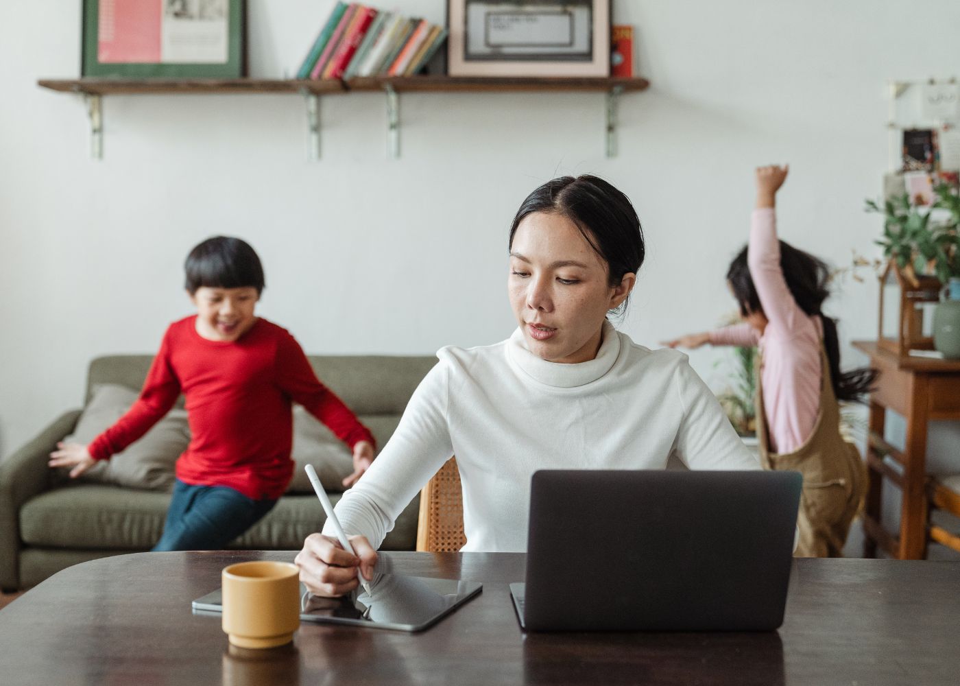 small business owner working from home